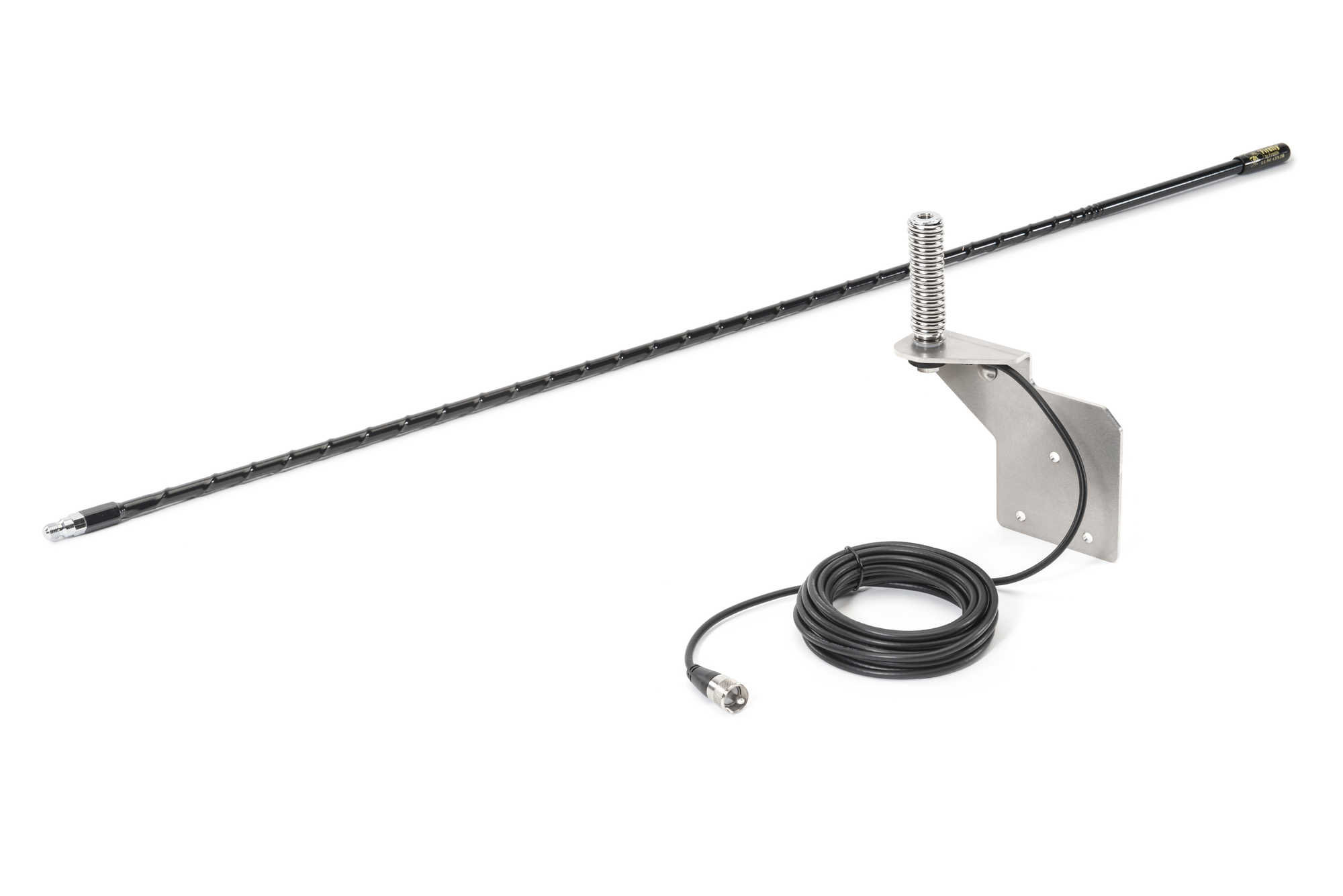 Quadratec Uniden Pro 510XL 40 Channel Compact Mobile CB Radio with Stainless Steel CB Antenna